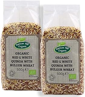 Organic Red, White Quinoa with Bulgur Wheat 1kg (2 X 500g) by Hatton Hill Organic - Free UK Delivery