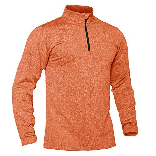 Image of TACVASEN Men's Sports Shirts 1 /4 Zip Long Sleeve Fleece Lined Running Workout Pullover Tops Sweatshirt