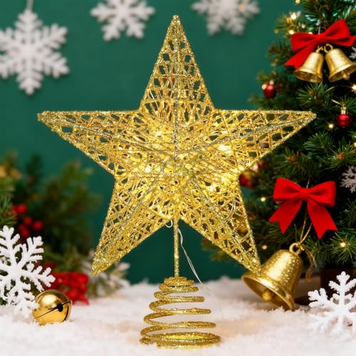 Kaleora Christbaumspitze Stern, 20x25 cm Gold Glitzer...