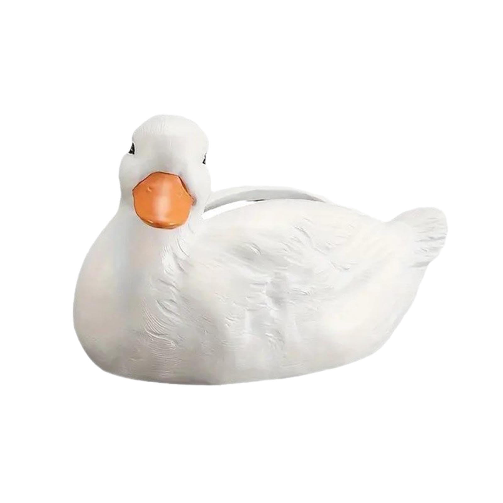 Cydzsra Playful Duck Figurine Tissue Holder Organizes Tissues In Style While Adding Of Whimsy Featuring Smooth And Delicate Texture Tissue Box Cover Organizer