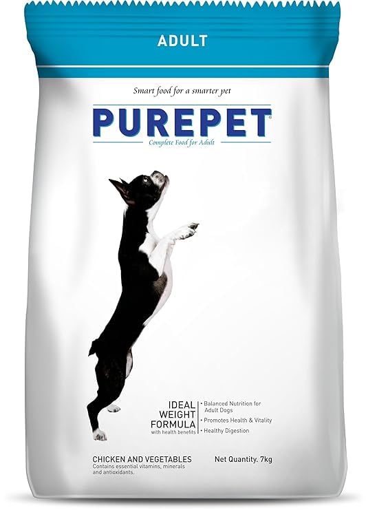 Image of Purepet Adult Dry Dog Food 7kg | Chicken & Vegetable Flavour | Supports Digestive Function | Boosts Vitality | Aids Gut Health | Complete Balanced Nutrition for Adult Dogs