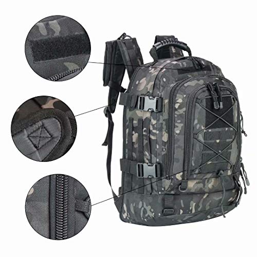 Army Pans Backpack For Men Large Military Backpack Tactical Waterproof Backpack For Work,Camping,Hunting,Hiking(Black-Multicam) #TOP6
