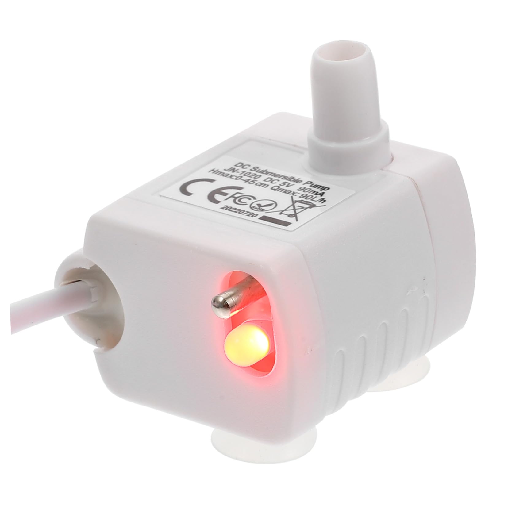 Bomba de Agua para Fuente de Gatos Ajustable con Luz LED Silenciosa y Resistente Repuesto para Dispensadores Pequeños Hogares y Tiendas de Mascotas