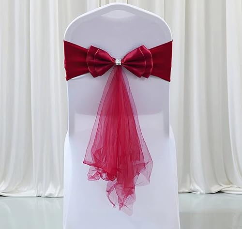 Miniatura 8 de 6 bandas elásticas de satén para silla, lazos para decoración de hotel, boda, recepción, fiesta, evento, silla, decoración dorada