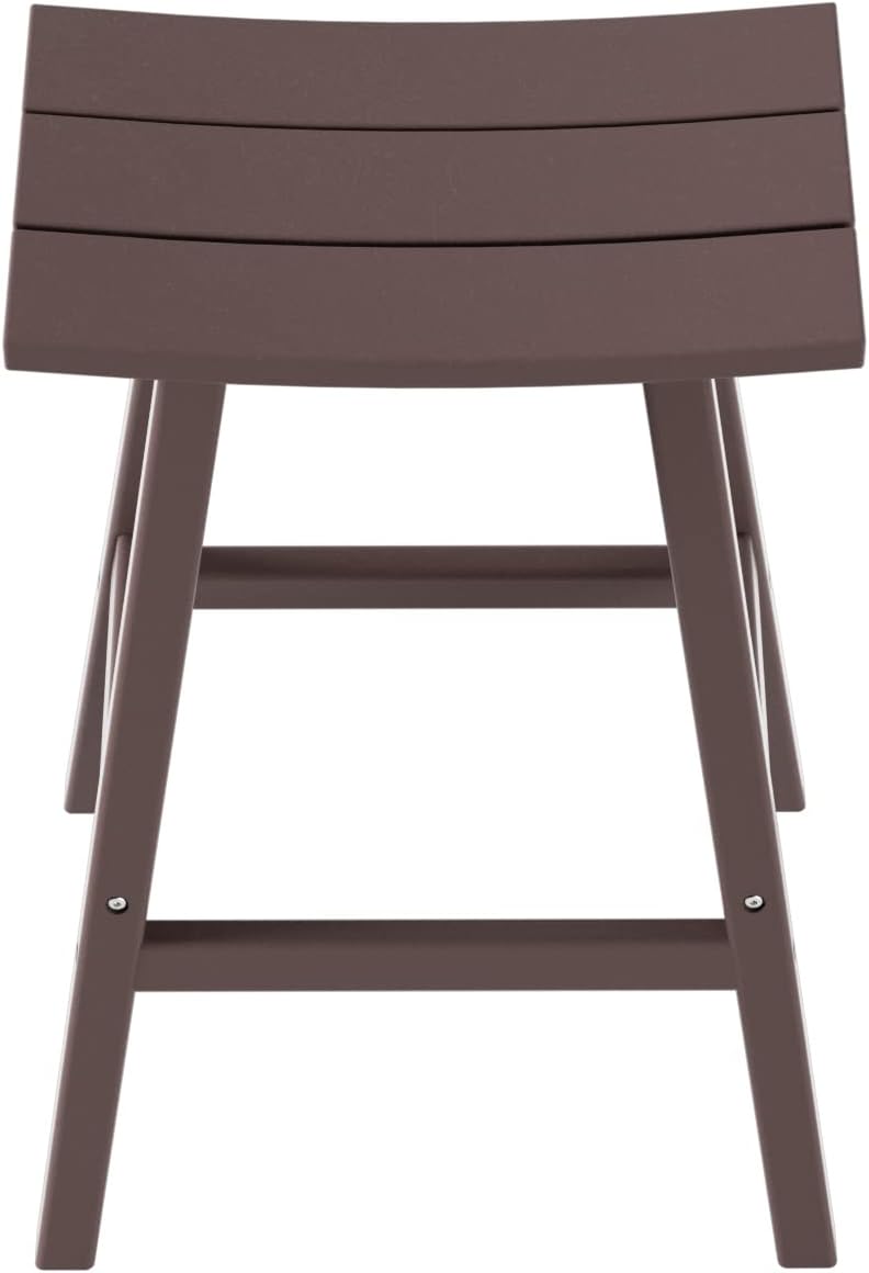 WO WESTIN OUTDOOR HDPE Laguna Contempo 29" Saddle Bar Stool, Dark Brown