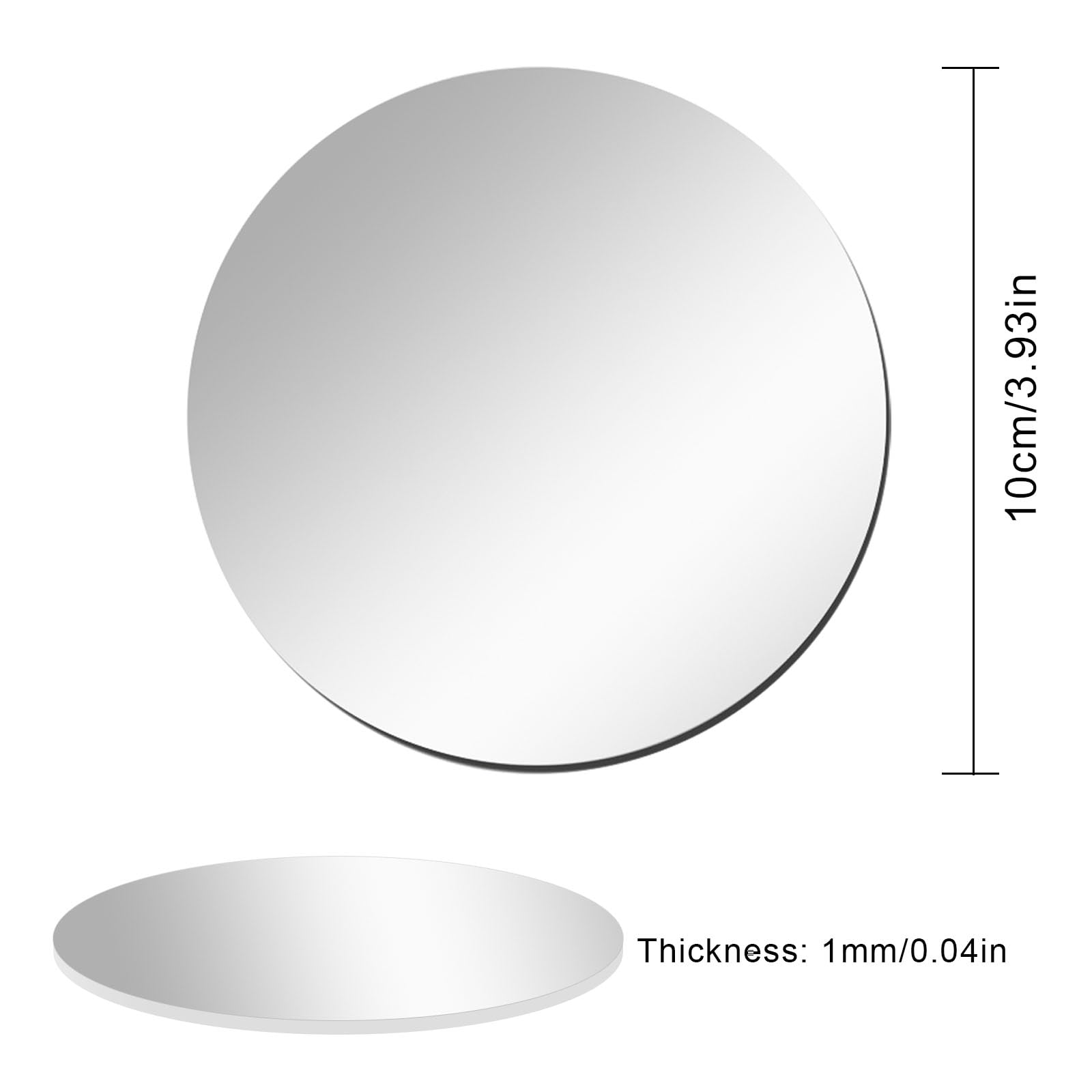 Set Di 9 Specchi Adesivi Rotondi In Acrilico - Decorativi Per Parete, 4 Misure Diverse - Foto 3