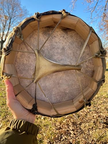 Handmade Deer Hide Frame Drum – Cedar Wood Hand Drum for Meditation, Sound Healing, and Music (10"), By World Wide Drums