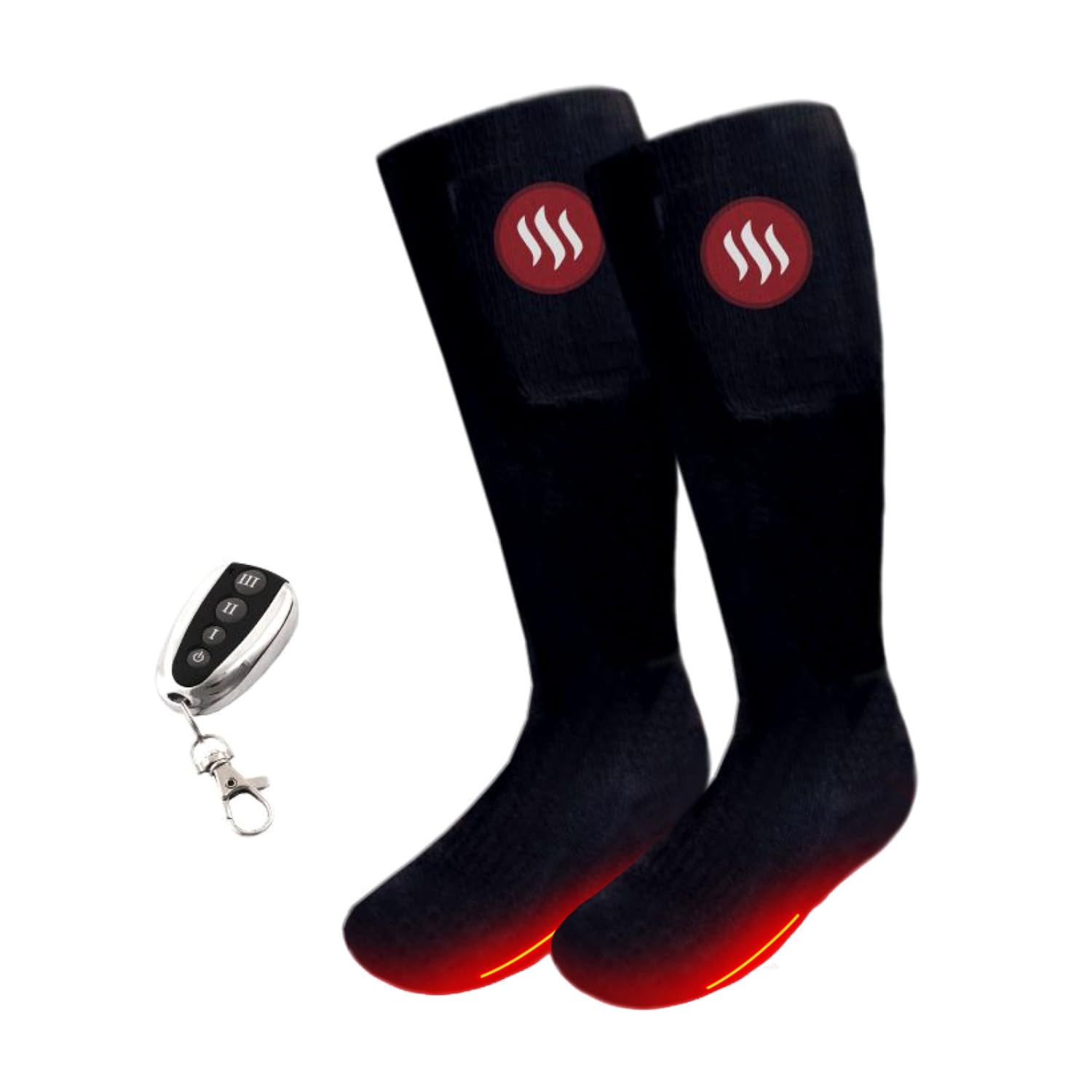 GQ2 Calcetines de Esquí Batería Calentados, Tamaños M (35-40), L (41-46), Negro, Baterías y Control Remoto Incluido