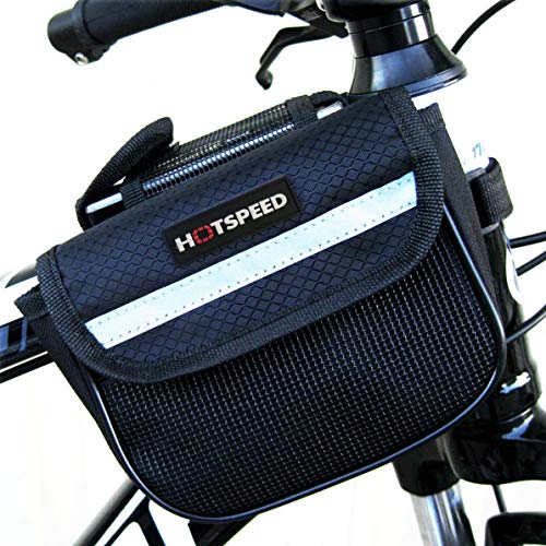 Sunnyflowk Outdoor MTB Road Bike Front Frame Bag Bicycle Beam Bag Bicycle Tube Bag (Black)