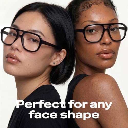 Image of livho Retro Aviator Blue Light Blocking Glasses for Women Men with Soft Case, Trendy Rectangle Computer Eyeglasses