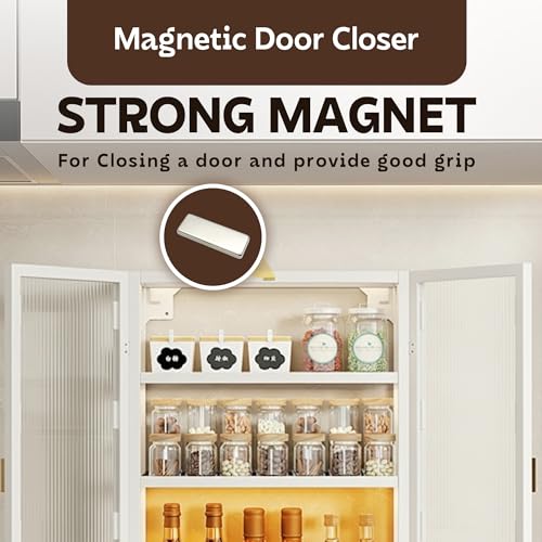 Image of MIORAH Kitchen Storage Cabinet | Modular Wall Mounted Kitchen Cabinet Organiser |2 Layer, Space Saving Carbon Steel Shelf, White, 40 cm, Pack of 1