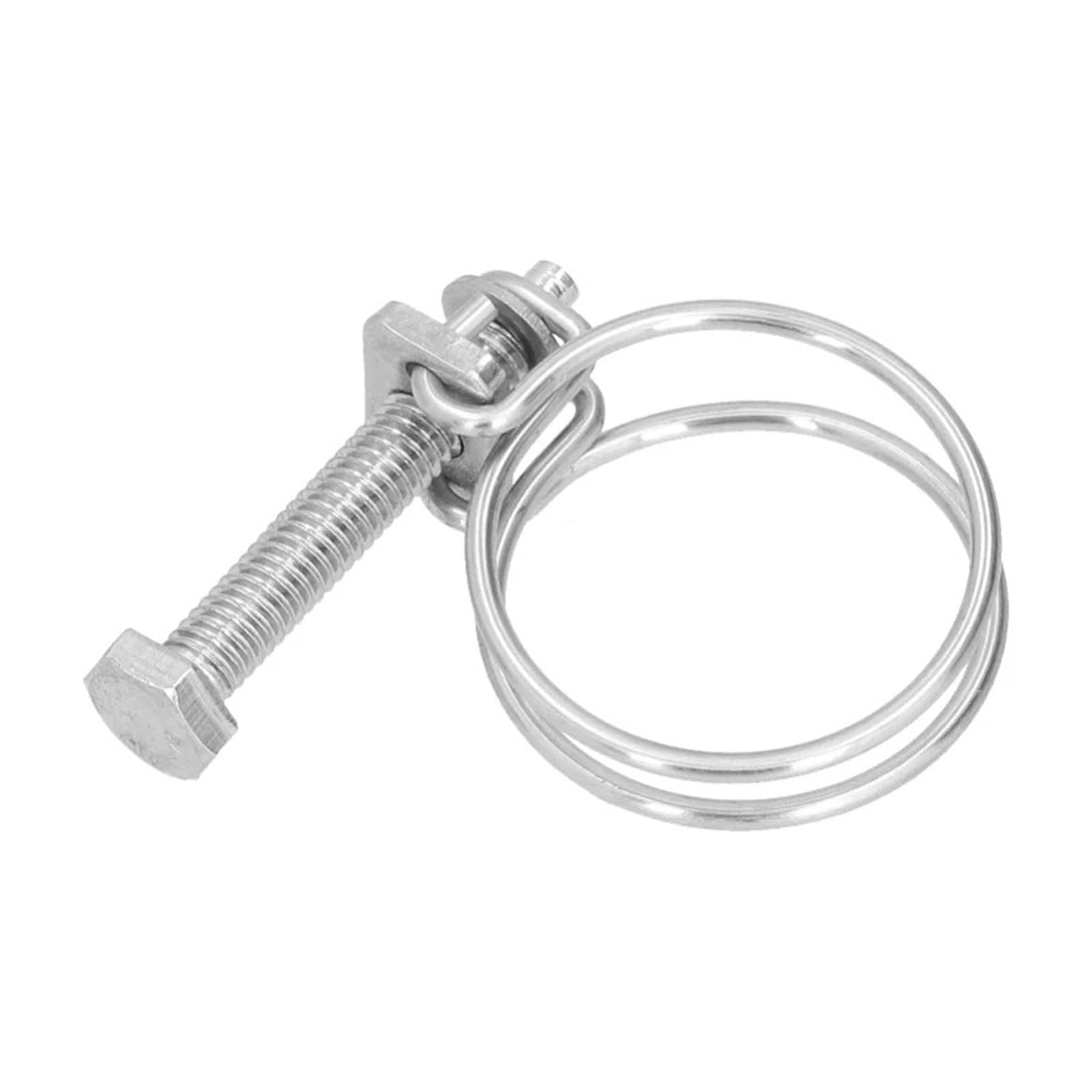 Abrazadera de manguera de doble línea Abrazaderas de manguera de alambre doble de acero inoxidable 201, abrazaderas ajustables anticorrosión de 21-25mm