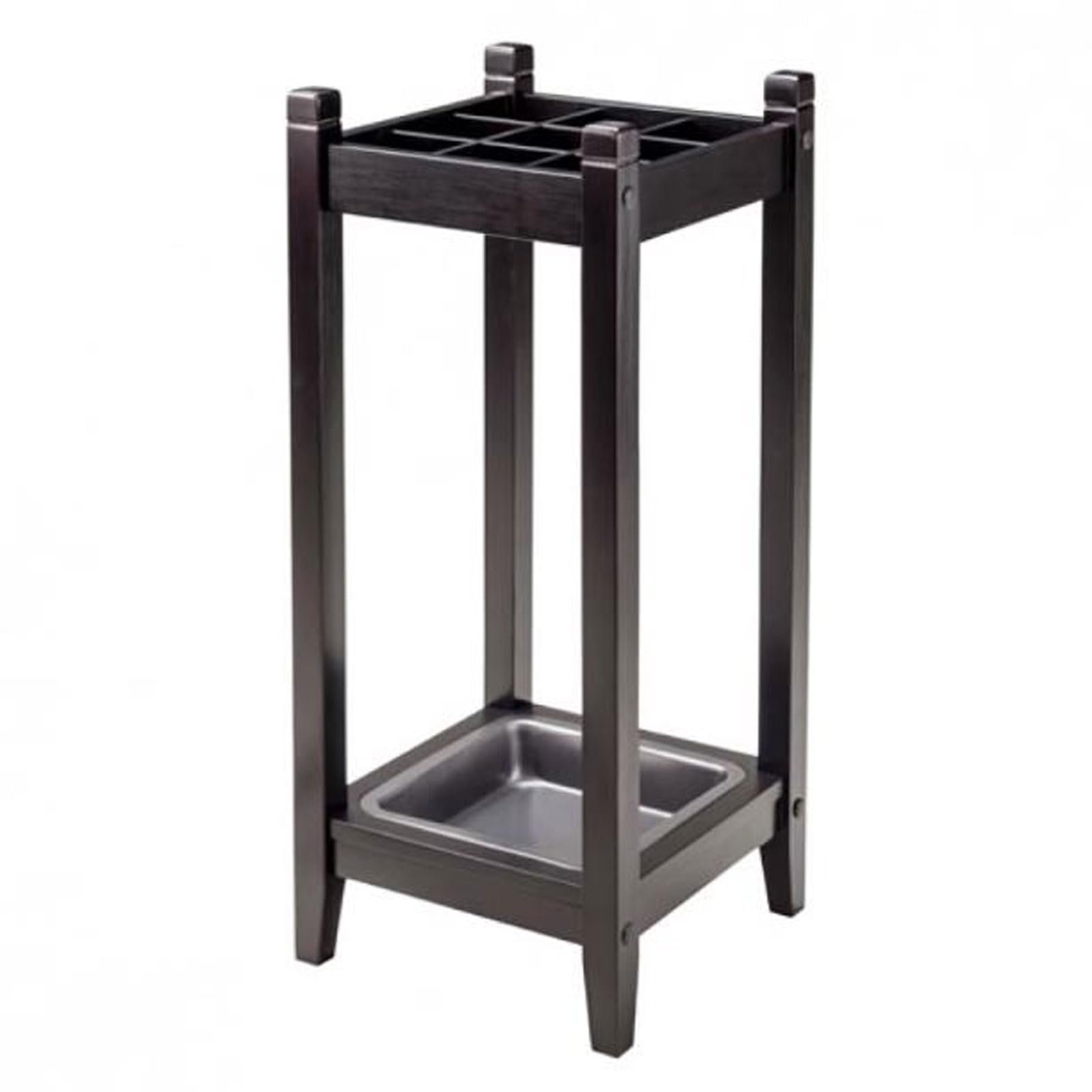 CJHFR472SG Umbrella Rack Solid Wood Umbrella Stand, umbrella storage Rack with drainage tray Office(Black)