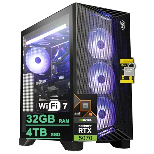Image of msi Aegis ZS2 Gaming Desktop AMD 12-core Zen 5 Ryzen 9 9900X (>i9-14900HX) 32GB DDR5 4TB SSD GeForce RTX 5070 DLSS 4 360mm Liquid Cooler 750W 80+ Gold PSU Support HDD Win11 ICP Hub