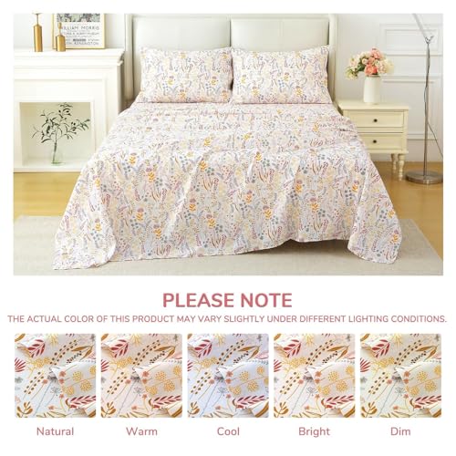 Image of MUXHOMO Full Size 4 Piece Sheet Set, Soft Breathable Bed Sheet Set for Bedroom with Deep Pocket Up to 16 inch, Wrinkle-Free & Cooling Bedding for Oeko-TEX Certified - Fern Class
