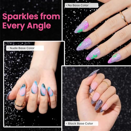 Image of Beetles Chameleon Gel Nail Polish Set- 6 Colors Gel Polish Crushed Diamond