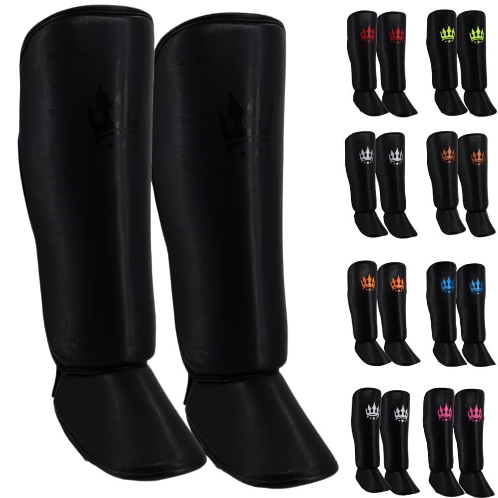 Playerz Adult Element Shin Guards – Premium Leg Protection for MMA, Muay Thai and Kickboxing – Lightweight, High-Impact Shin Pads With a Non-Slip Design for Men and Women