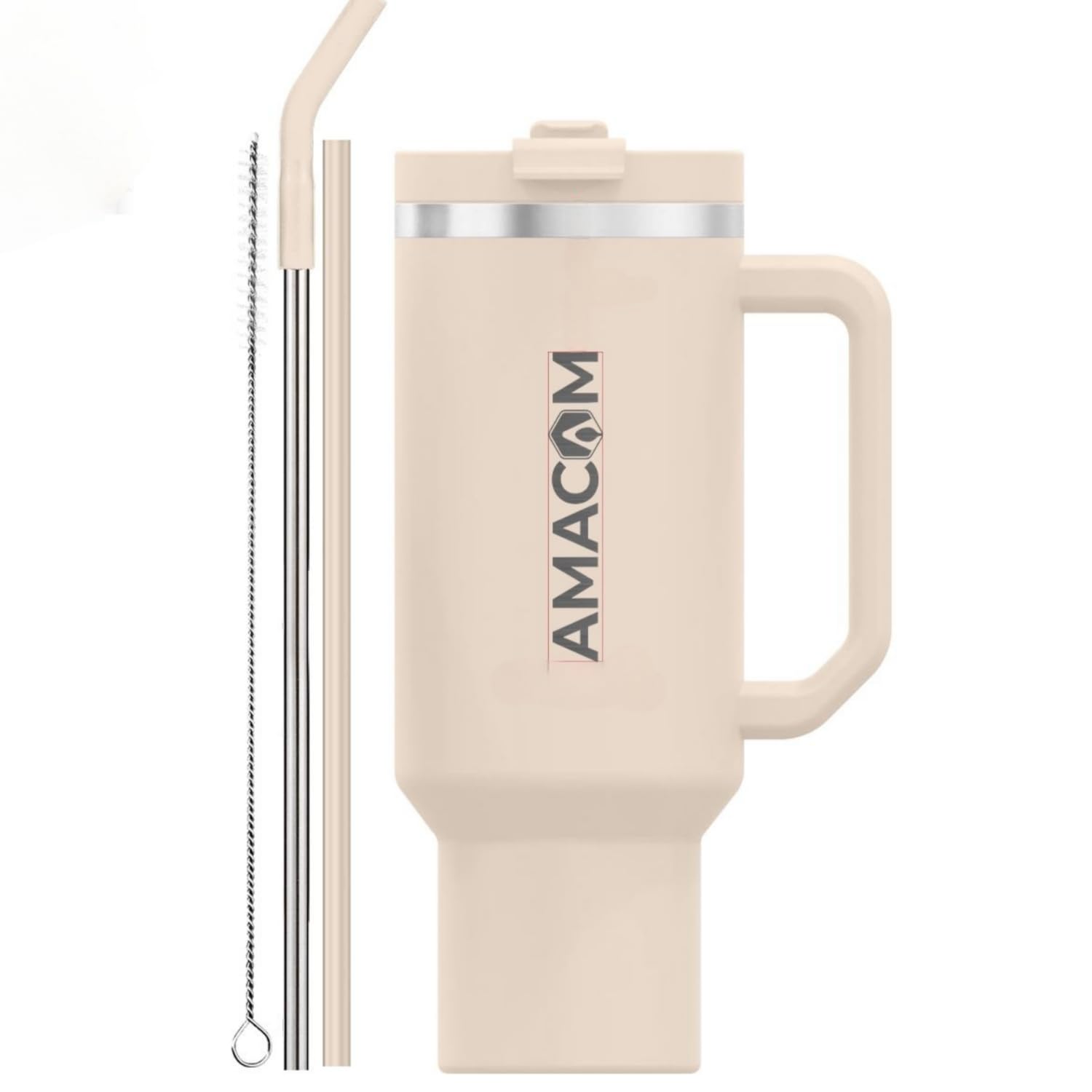 Amacom Insulated Stainless Steel Tumbler with Lid and Straw | 100% Leak Proof Water, Juice, Coffee Sipper with Lid for Office, Gym, Travel | 1.2 Litre Mug with Handle for Adults & Kids (Beige) (B0D3VQ9T4L) Amazon Price History, Amazon Price Tracker