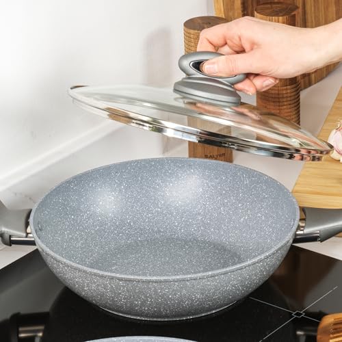 Salter Marblestone Wokpfanne 28 cm, antihaft, mit Glasdeckel – Ansicht 5