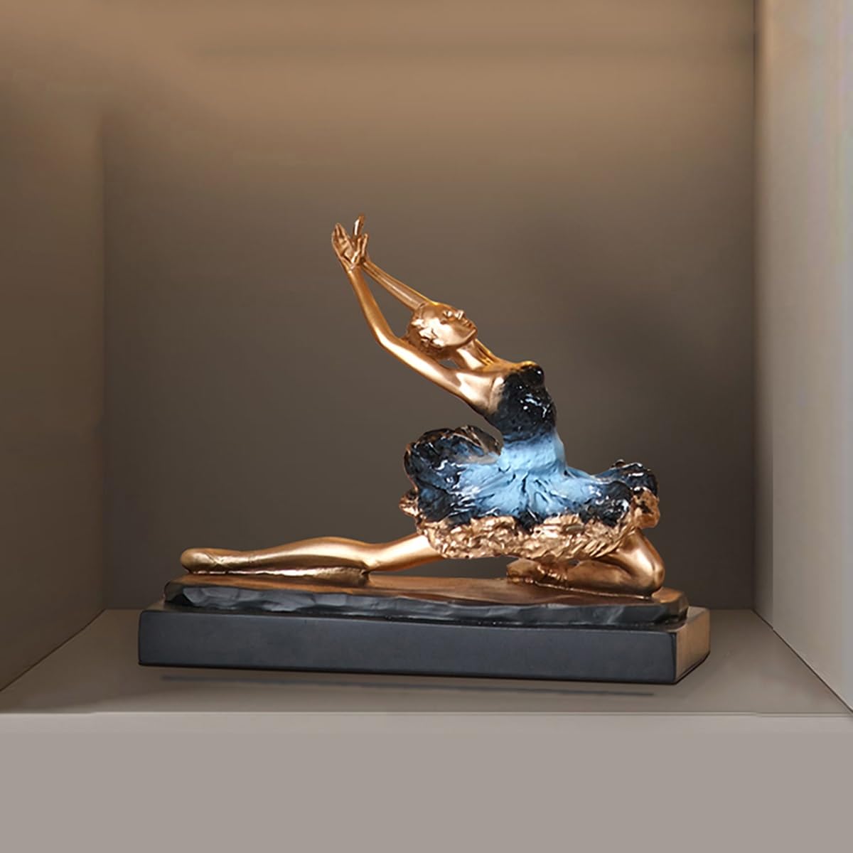 GHKryD statue, Girl Decorative Resin Ballet Sculpture Decor, Living Room, TV Cabinet(D)