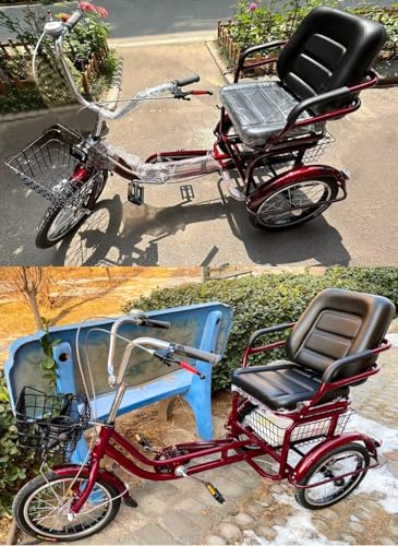 Triciclo Paseo para Adultos, Rojo Vino 16 in miniatura 4