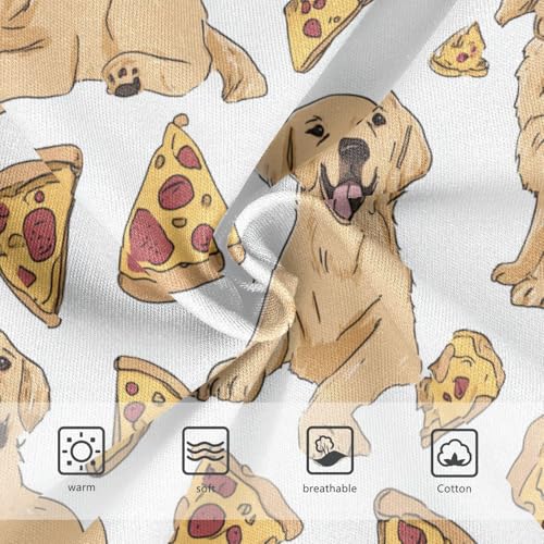 Wusikd Cute Golden Retriever Girls' Underwear Cotton Dogs Paws Pizza Slices Girls Briefs Soft Toddler Underwear 2T3