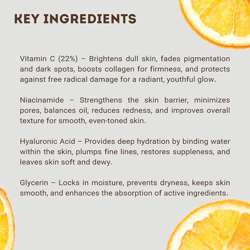 Image of Wise & Secrets Luxury 22% Vitamin C Face Serum | Dermatologically Tested | Brightening, Pigmentation Care & Skin Rejuvenation | For All Skin Types | 30ml