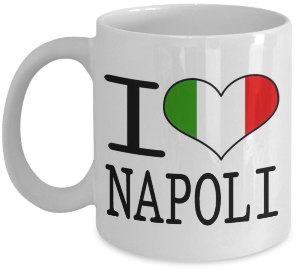Shaniztoons White I Love Heart Napoli Italy Italian Flag Design Gift Mug