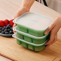 Vista 8 de haakaa haakaa - Bandeja de silicona para congelador de alimentos para bebés con tapa, contenedor de almacenamiento perfecto para alimentos caseros