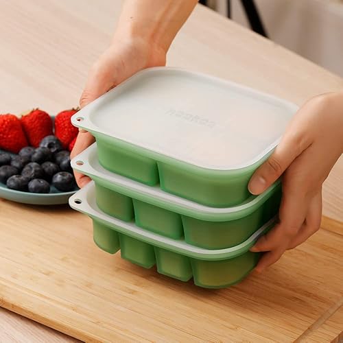 Miniatura 8 de haakaa haakaa - Bandeja de silicona para congelador de alimentos para bebés con tapa, contenedor de almacenamiento perfecto para alimentos caseros