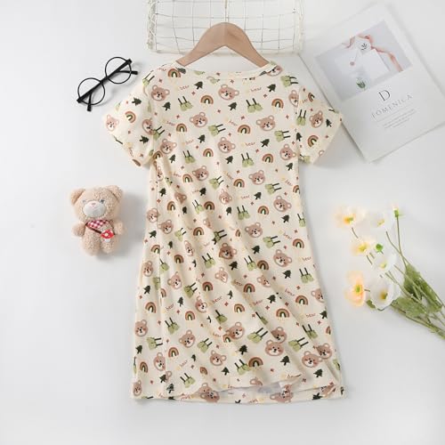 Image of Girl's Stripes Nightgowns Cotton Sleep Shirts Sleepwear Princess Nightdress