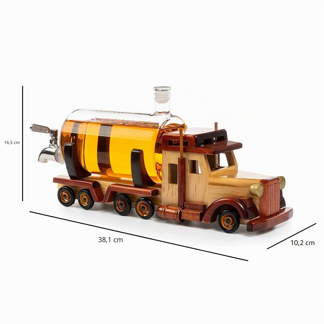 Décanteur de vin et de whisky pour vin, bourbon, scotch ou whisky, cadeau pour les pères, camionneurs, 1000 ml, 45,7 cm de long, cadeaux pour papa, lui – Cadeau de camionneur, cadeau de chauffeur de