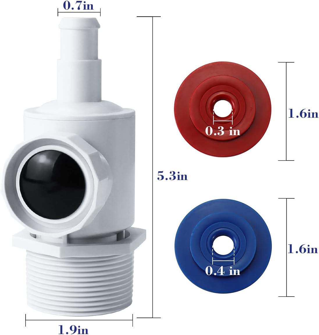 Funmit 9-100-9001 Universal Wall Fitting Connector Assembly Compatible with Polaris 180 280 280 380 3900 Sport and 480 Pro Automatic Pool Cleaners