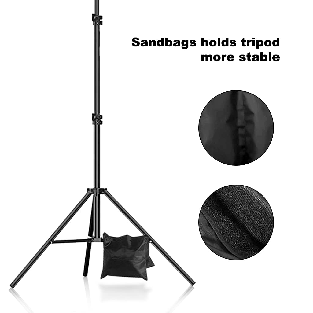 Photo Backdrop Stand, CPLIRIS 7x10ft Adjustable Background Support with 4 Spring Clips, 2 Sandbag, 4 Backdrop Holder Clips for Photoshoot, Parties, Baby Shower, Birthday, Wedding