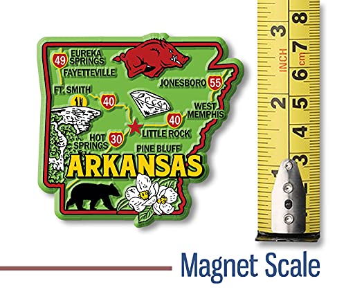 Imán decorativo de Arkansas 3 x 2.8 pulgadas miniatura 2