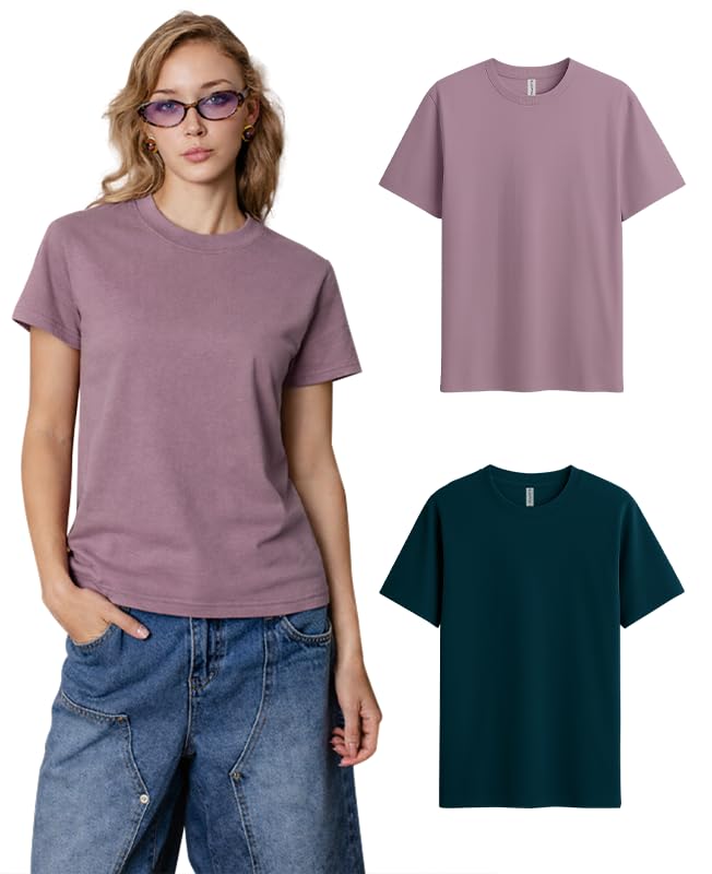 Image of Sleepynuts Women's Plain Round Neck Regular Fit Half Sleeve Cotton T Shirt