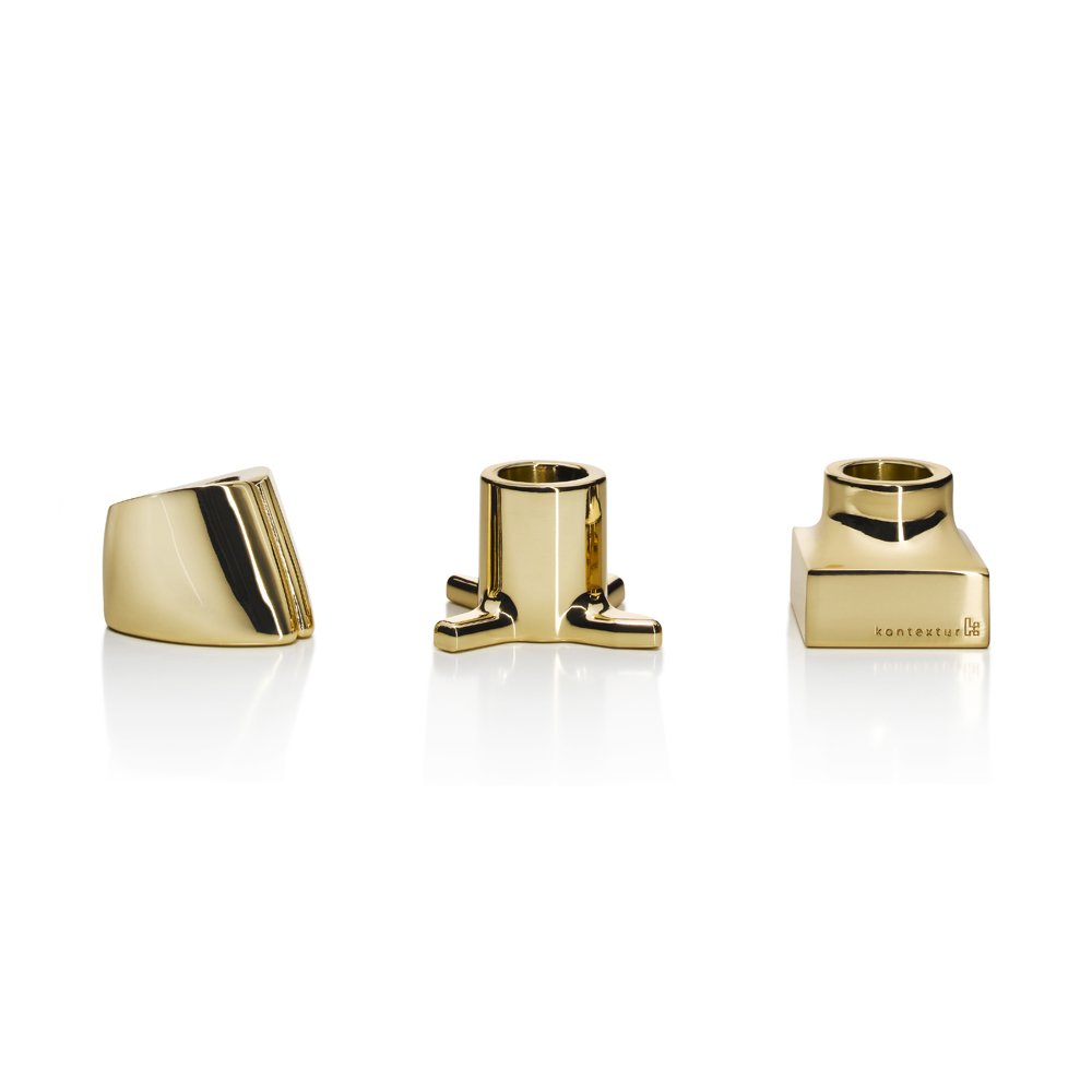 Konte VIKTOR3 VIKTOR Toothbrush-Razor Holders with 18K Gold Plated - Set of 3