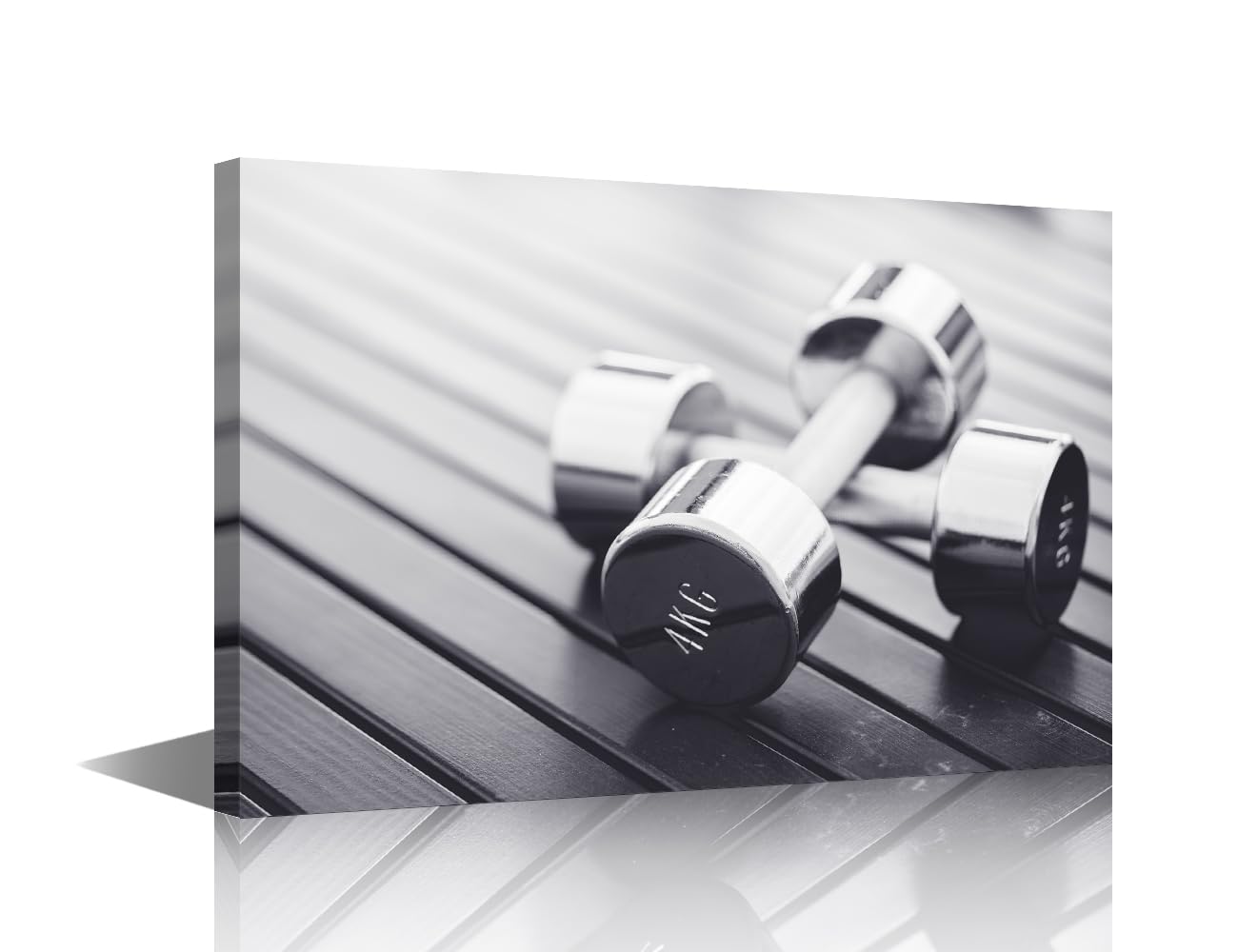 Canvas Wall Art Weight Training Modern Wall Art Gym Dumbbell House Decorations for Living Room Sport Fitness Canvas Wall Art Paintings for Bedroom Office Decor Artwork Framed Easy to Hang 24x16 in