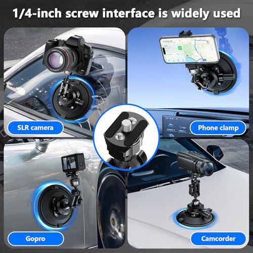 CAMEDAFLX 6"/15.2cm Suction Cup Camera Mount with Ball Head Magic Arm. - image 4