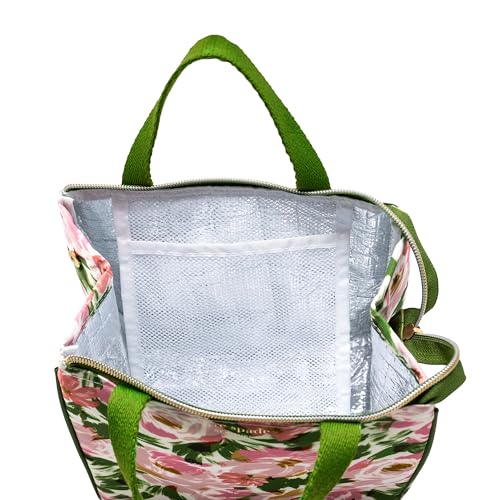 Image of kate spade new york Portable Soft Cooler Lunch Bag, Thermal Tote with Insulated Interior Lining and Storage Pocket, Lunch Tote for Women (Hidden Garden)