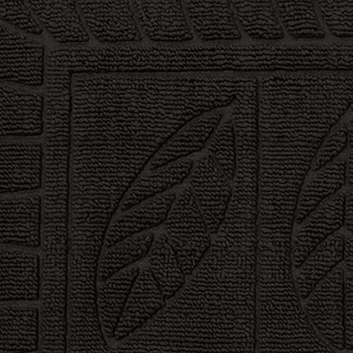 Deco Tapis   - 1740159, Tapete Entrada Media Luna, 45 X 75 Cm, Demi,Lune Feuilles, Alfombra De Entrada, Negro