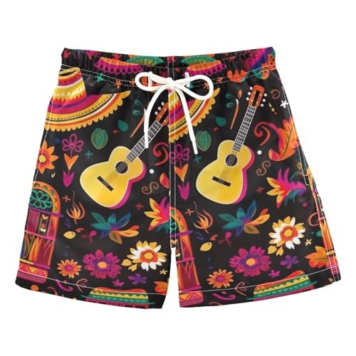 FLildon Cinco De Mayo Mexican Holiday Little Boys Swim Trunks with Mesh Lining Quick Dry Beach Board Shorts, 3T