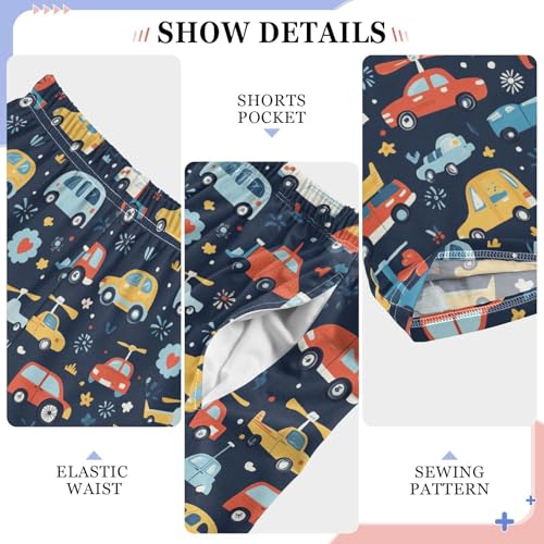 Pajama Pants Sleep Pants Soft Elastic Waist Pajama Lounge Pants Air Plant Red Blue Car for 6-14 Years Old4