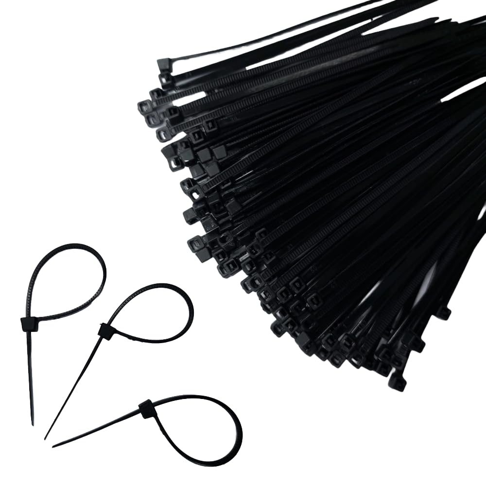 Raj Krishna Industries® Teeth Grip Nylon Self Locking Cable Ties, Heavy Duty Strong Zip Wire Fastener Organizer Tie?|COLOUR-Black| Pack of 100| SIZE-3.6 x 200mm|