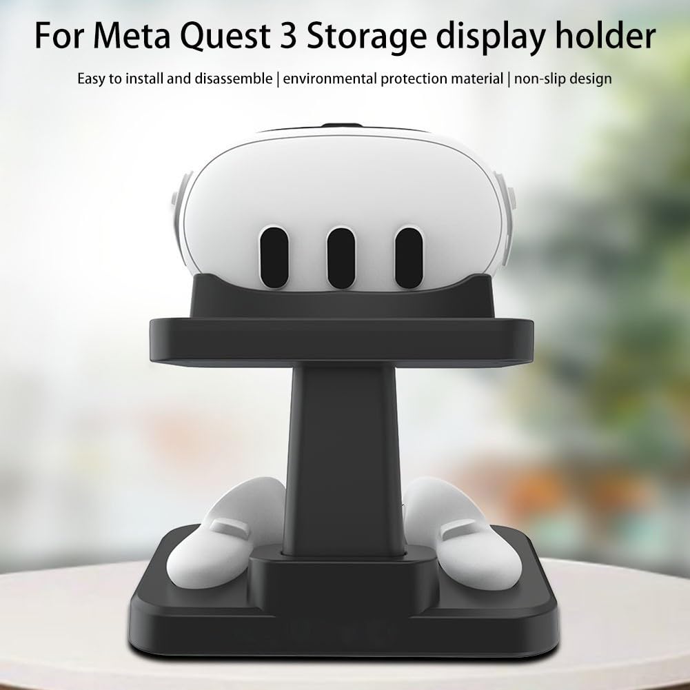 Zilimontt Soporte de visualización AR para gafas, soporte de pantalla para equipo de realidad virtual, elegante soporte de exhibición de realidad virtual para Meta Quest3/3S, soporte de base de
