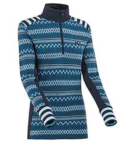 Kari Traa Women's Akle Base Layer Top - Long Sleeve 100% Merino Wool Thermal Shirt Ocean X-Large