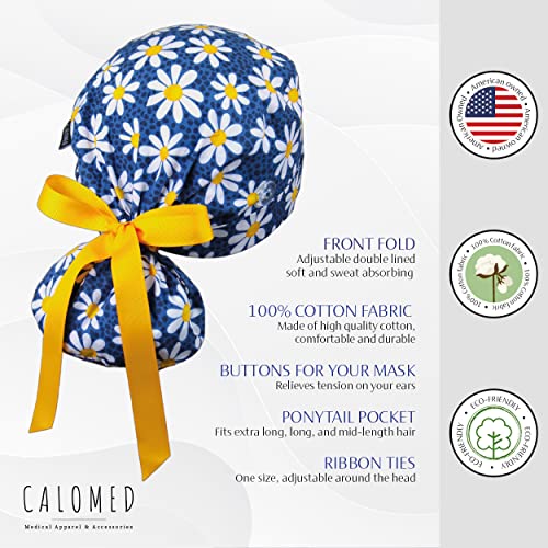image for CALOMED Scrub Cap for Women and Men, Ponytail Scrub Caps, Working Hat,