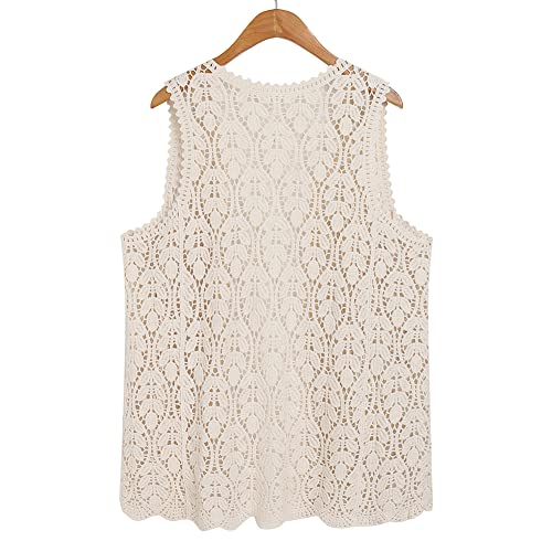 Image of Women's Sleeveless Open Front Cardigan Vest Lightweight Cool Crochet Cardigans for Women