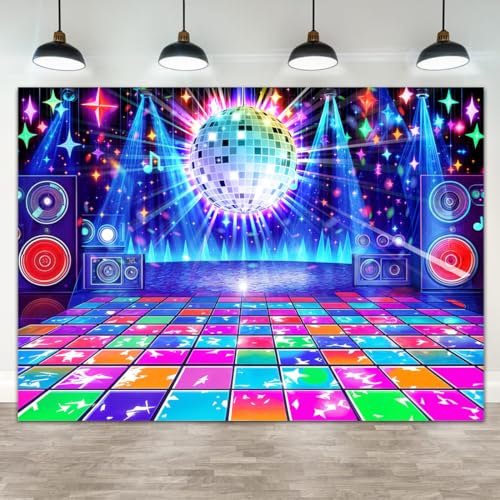 Fondo Disco Retro Glow para Fiesta 7x5ft miniatura 1