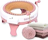 FYGAIN Sentro 48 Needles Knitting Machines with Row Counter, Smart Knitting Round Loom for Adults/Kids, Knitting Board Rotating Double Knit Loom Machine Kits